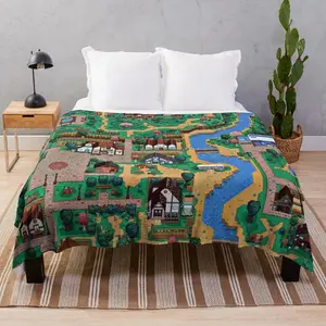 Stardew Valley Map Throw Blanket, Anime Ultra Soft Plush Lightweight Flannel  Blankets for Bed Sofa Living Room Bedroom,A multi-functional and beautiful blanket suitable for decoration, use and as a gift. Add some fun to your home