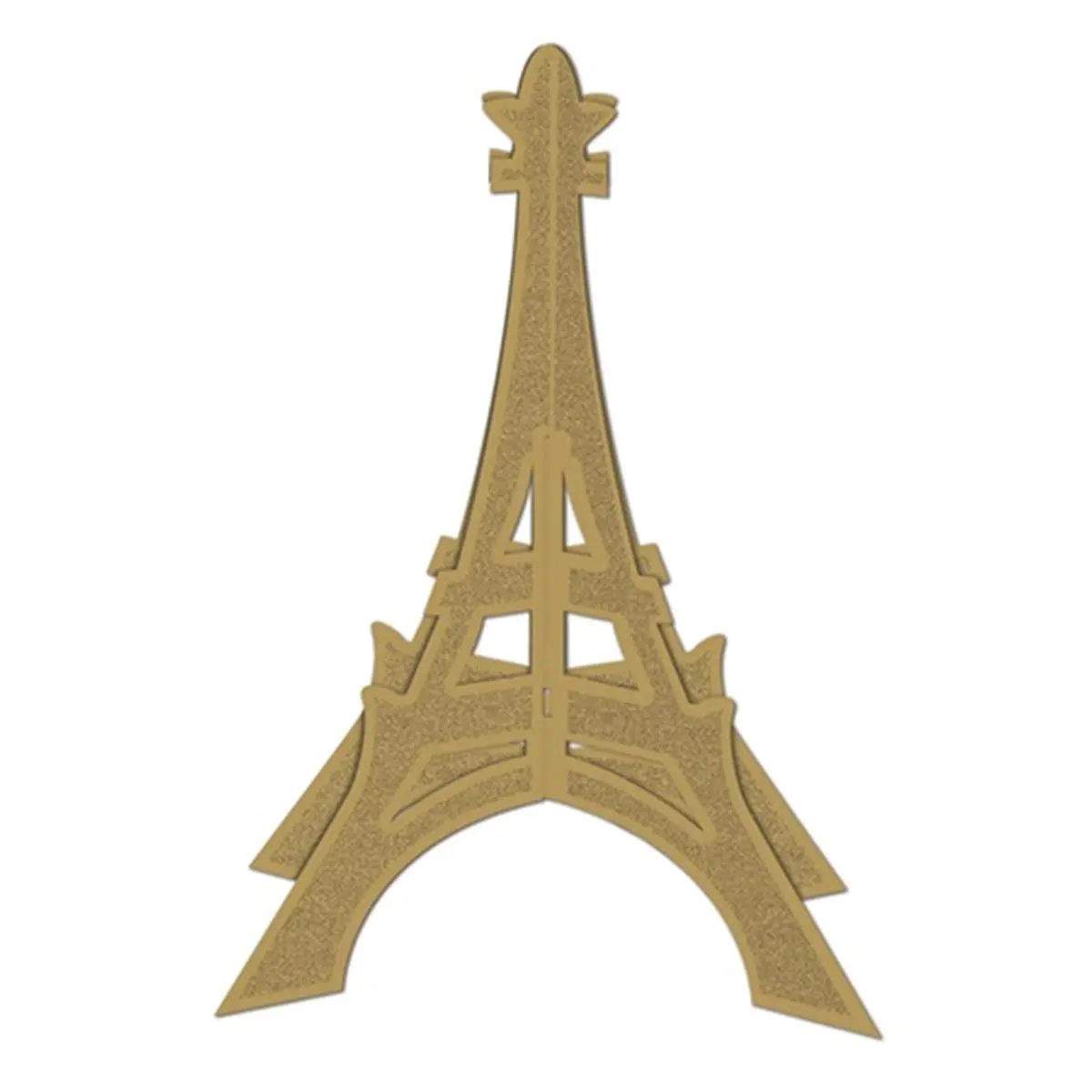 212 MAIN 3D Glitter Foil-Coated Cardstock Eiffel Tower Table Centerpiece Decor, 12in Tall, 8in Diameter, Easy-Install Slide-On Ornaments, Pack of 12, Parisian Dog & Cat Dining Table Accessory, Table Decor