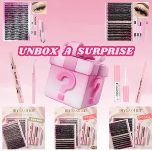 Mystery Lash Kit - Surprise Styles Cluster Lashes | Random Delivery, No Style Selection | Beginner Friendly DIY Gift Set for Home Use - A Fun Lash Experience Full of Surprise Deals for Your Days