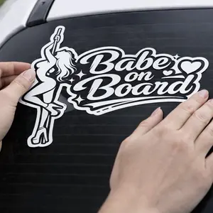 Babe on Board Car Decal 6 in- Stylish Woman Design for Vehicle Windows - Perfect for Moms and Car Owners