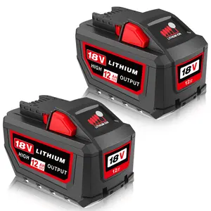 2-Pack Replacement for Milwaukee M18 48-11-1862 2-Pack 18V 12Ah Power Tool Battery Pack for Power Tools (48-11-1865 x 2) Default