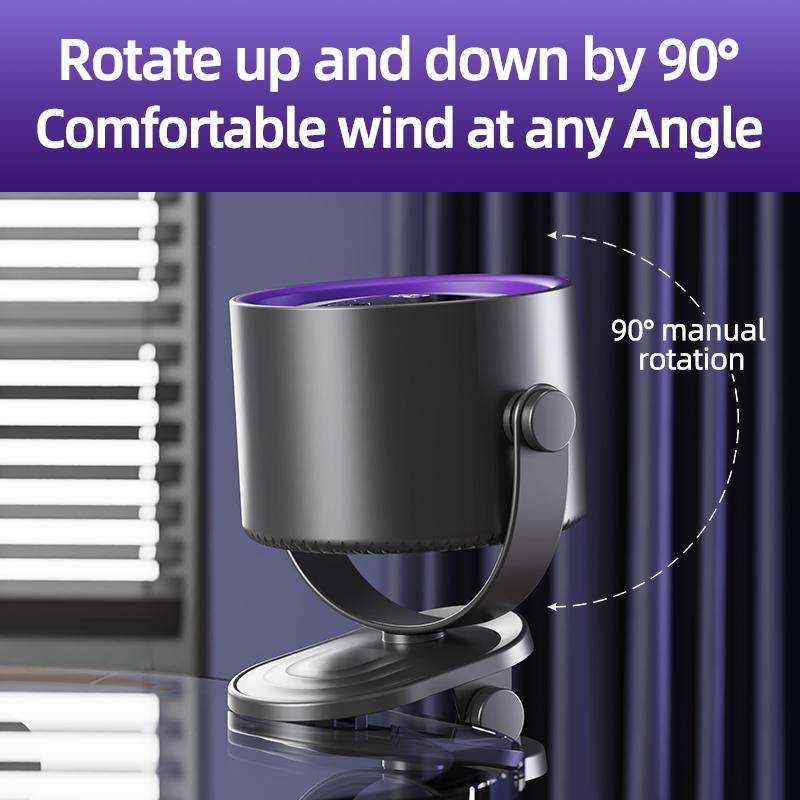 Desktop Fan Turbo Table Fan Travel Vacation Essentials for Office 100-Speed Digital Display Low Noise Rechargeable Battery Dual Adjustment Modes Quiet Cooling Quiet Desk Fan Portable