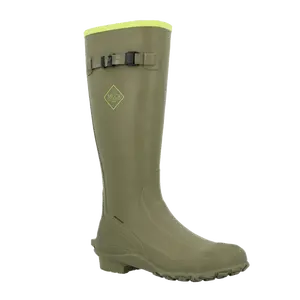 Muck Boot Men's Harvester Tall Olive & Lime Rubber Boot MRBM300S