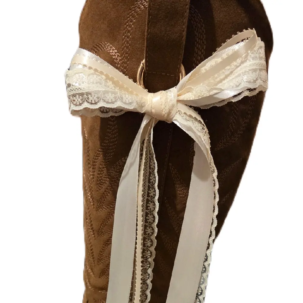 The Original Boot Jewelry & Bows – Ivory Lace Boot Bows (Set of 2)