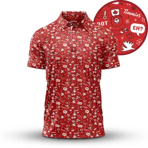 [SHIP FROM US] O Canada Golf Polo Shirt – Canadian Patriotic Polo for Men, Maple Leaf Golf Shirt, Summer Outfit