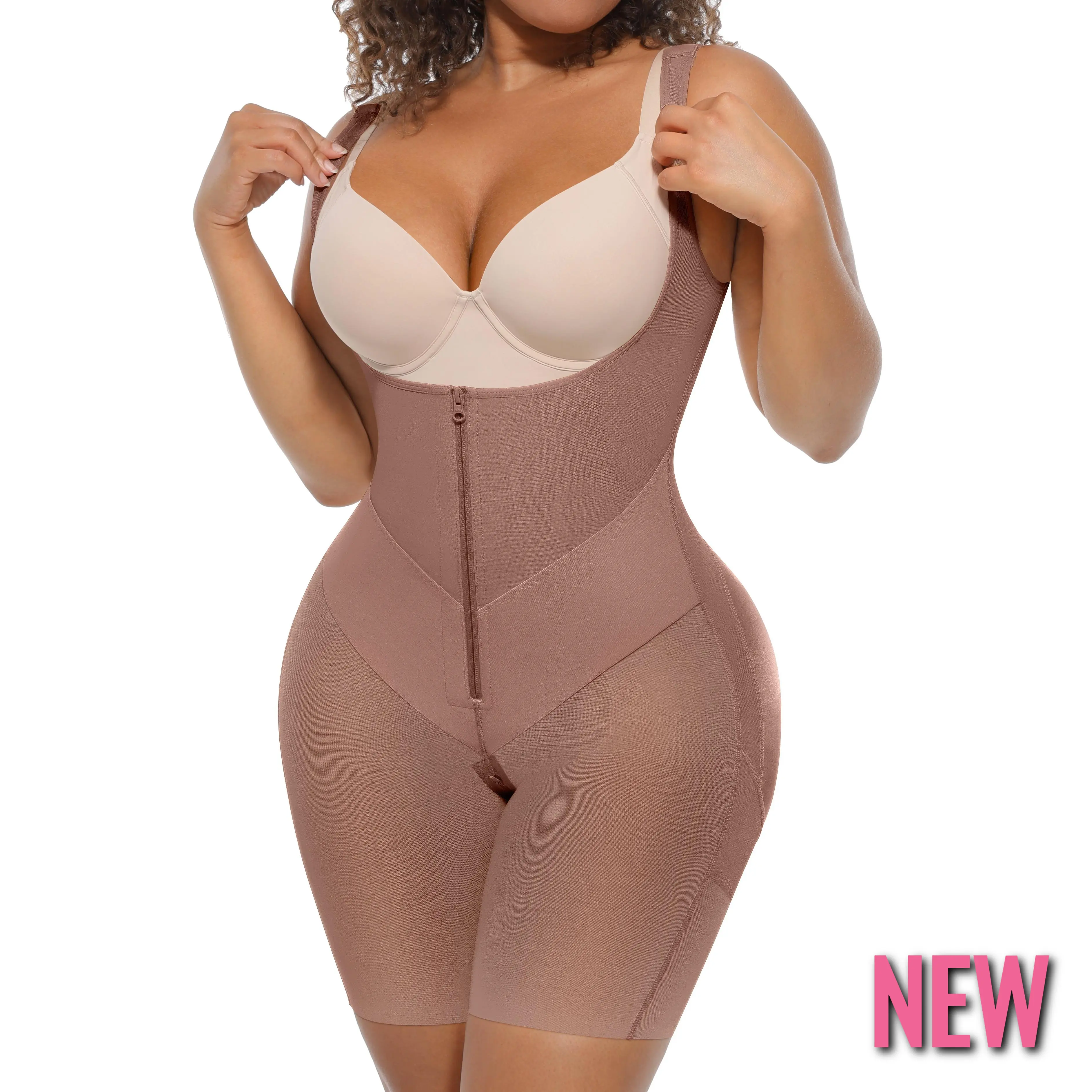 FeelinGirl #Live FeelVibe Fajas Colombianas Moldeadoras Butt Lifting Shapewear Faja Bodysuit with Zipper Crotch Womenswear