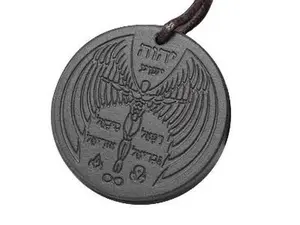 EMF Protection Volcanic Energy Stone Protection Shield EMF Necklace,Flying Archangel Energy Necklace(43MM)