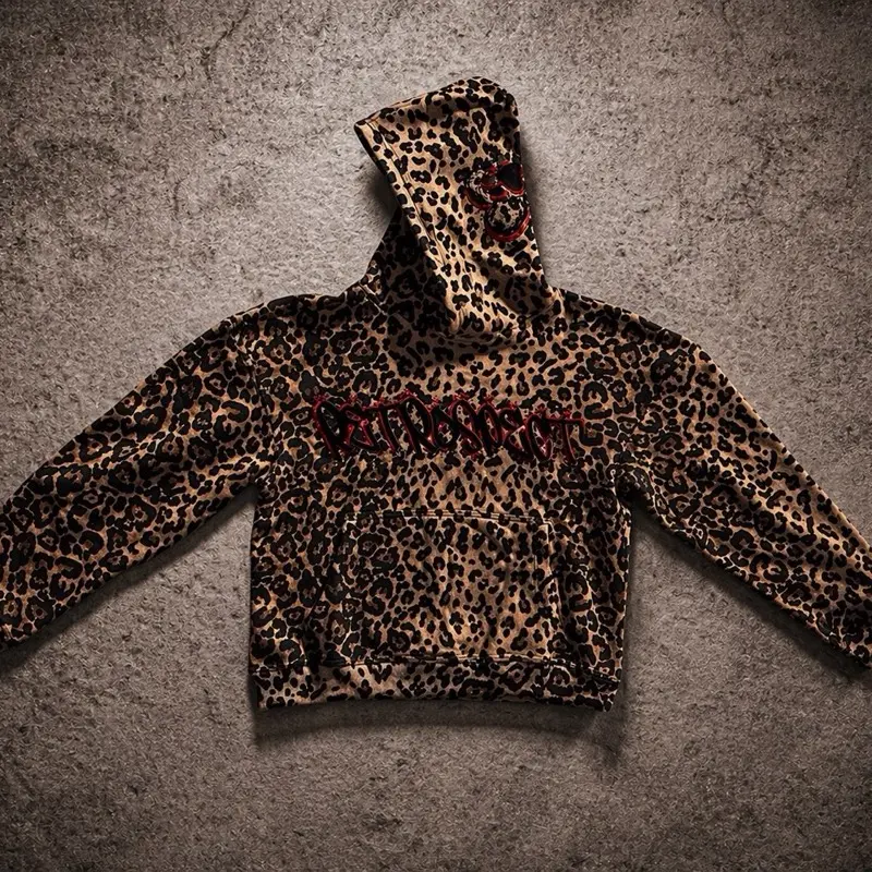 Rhinestone Cheetah Print Hoodie