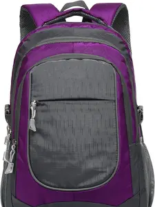 Backpack Bookbag for College Sturdy Travel Business Hiking Fit Laptop Up to 15.6 Inch Multi Compartment Gifts for Men Women Night Light Reflective (Purple A)