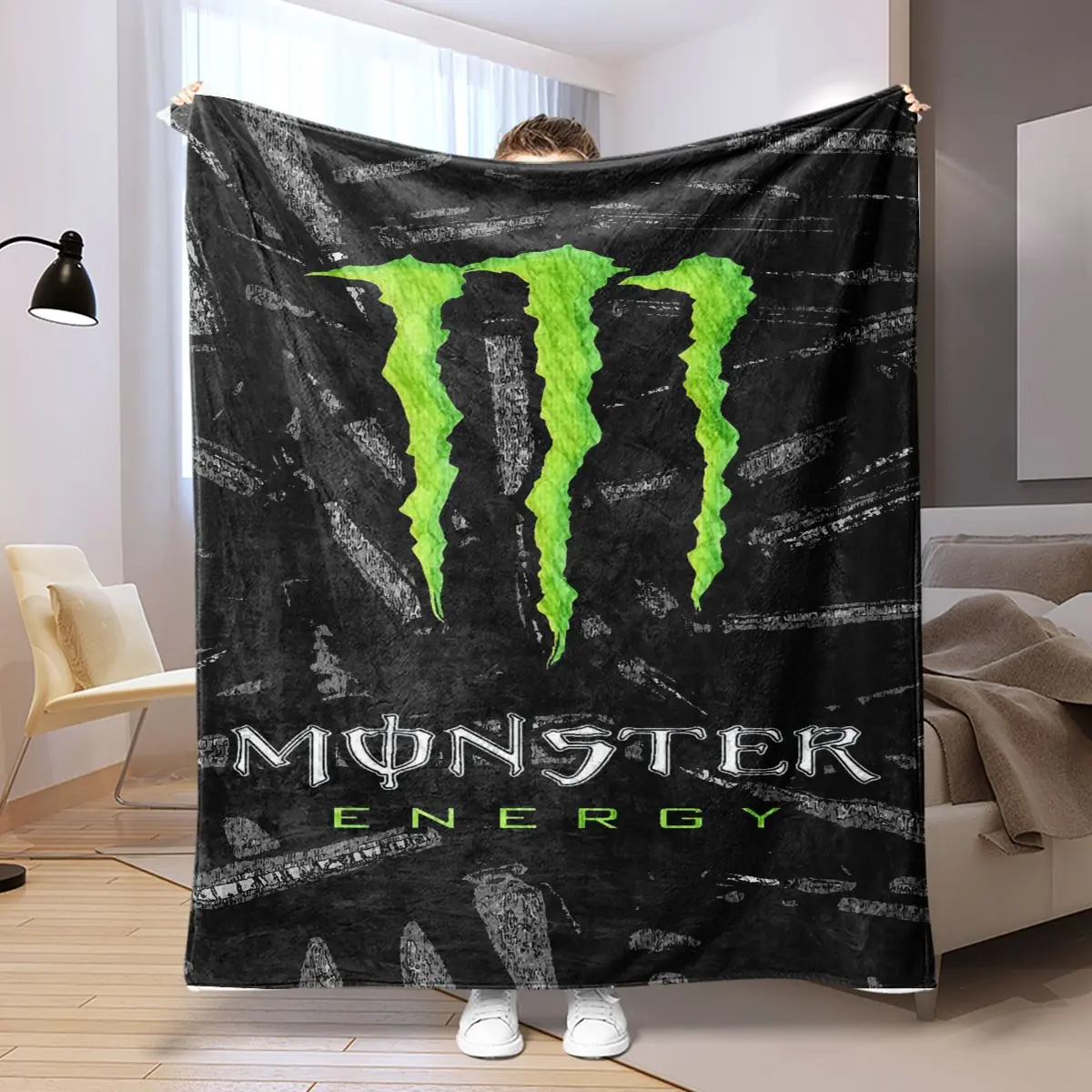 Energy Wind Claw Print Flannel Blanket, Soft Warm Anti-Pilling, Throw Blanket, Bed Blanket, Sofa Blanket, Travel Blanket, Ideal Gift
