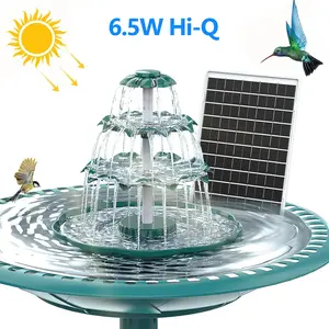 6.5W Three-Layer Solar Bird Bath Fountain- High-Quality Outdoor Garden Decoration,DIY Detachable Solar Water Fountain Pump, Attracts Birds and Hummingbirds, Enhances Courtyard Atmosphere,Outdoor Bird Feeder and Waterfall, Efficient Solar Power Supply