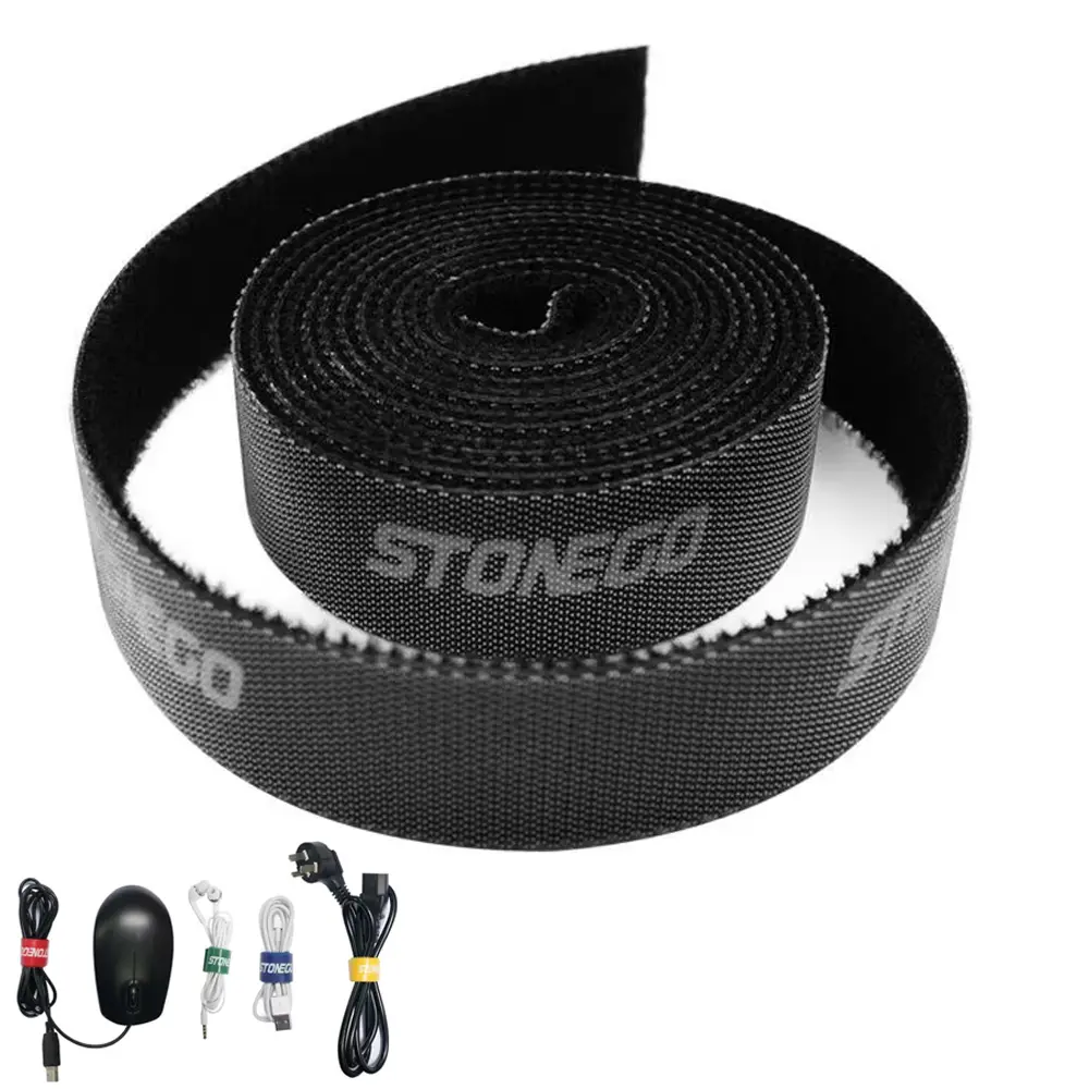 Reusable cable organizer, an essential tool for organizing cables for computers, home appliances, and electronic devices. This two-piece power cord organizer includes Velcro cable ties for organizing power cords, Desk Cable Organizer.