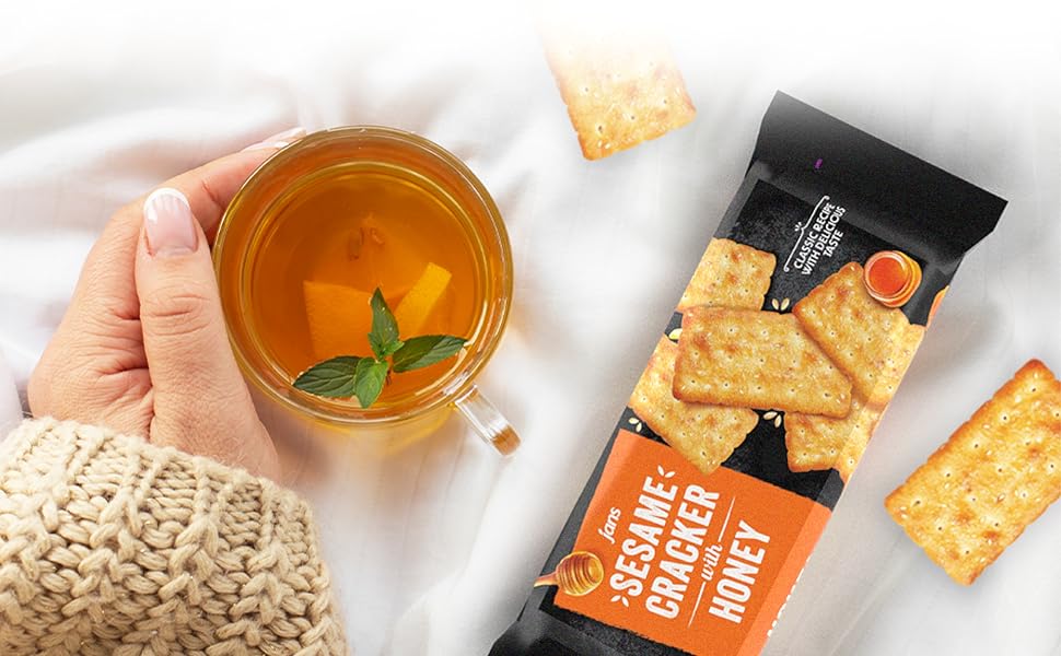 Jans Sesame Cracker with Honey 5.64 oz, Sesame Cracker 8-Pack, Classic Recipe With Delicious Taste