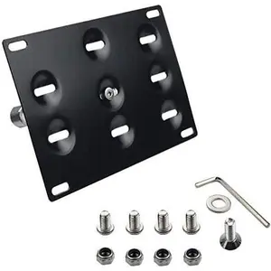 Dewhel Front Bumper Tow Hook License Plate Mount Bracket Holder Bolt On No-Drill Modification Tow Eye LP Holder Compatible with Volkswagen MK7 VII Golf GTI 2015-Up