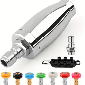 8pcs Pressure Washer Nozzle Tips SetTurbo Nozzle Pressure Washer, Turbo Nozzle 4000 PSI 360°Rotating Power Washer Nozzles with 1/4" Quick Connect 3.5 Orifice for Concrete, Brick, Driveway (4GPM) Misc