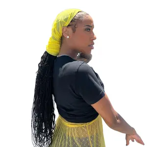 Hairweave Sleeve – Sunshine Yellow – Lightweight, Semi-Sheer & Breathable Mesh for Small to Medium Locs & Braids – Durable, Fashionable Design
