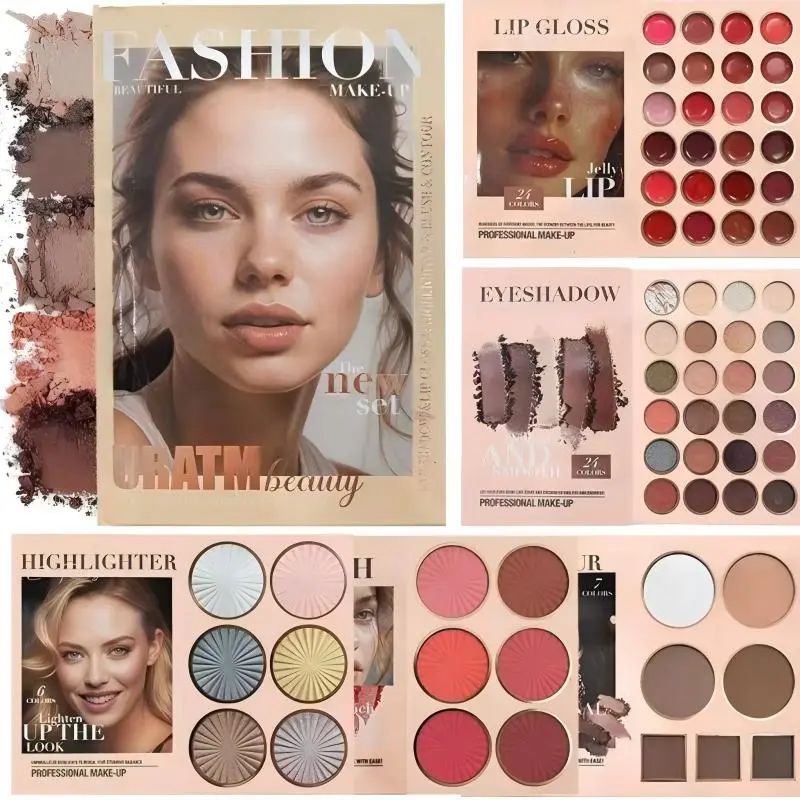 72-Color Glossy Eyeshadow Palette  - High-Gloss Frosted Earth Tone, Multicolor Eyeshadow Makeup, Cosmetic Palette, Ideal Birthday Gift with Lip Glaze, Multicolor Eyeshadow Palette