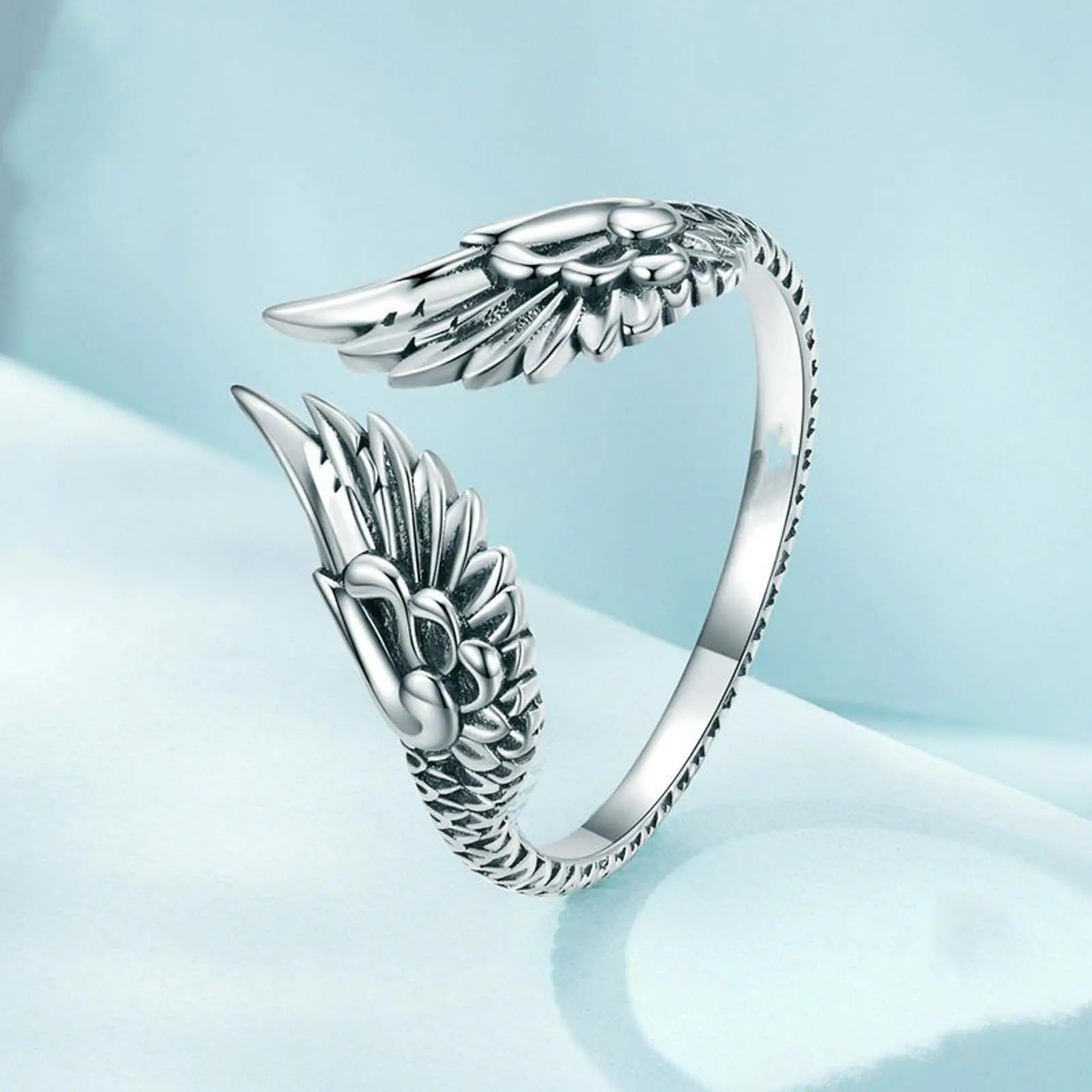 Vintage Inspired 3D Feather Wing Ring, Elegant Adjustable Statement Jewelry for Men and Women, Elegant Fashion Rings, Vintage Inspired Ring
