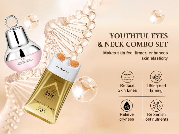 [YCZ] Neck & Eye Care 4-Piece Set – 2 Neck Creams + 2 Eye Creams | Firming & Hydrating Anti-Aging Duo for Wrinkles, Dark Circles & Puffiness