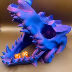 Dragon skull dice tower 3d printed. Dungeons and dragons. Color changing. Dual color.