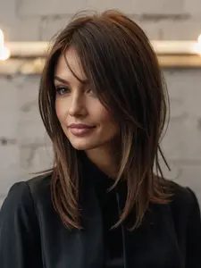 16 Inch Short Straight Wig with Bangs, Synthetic Fiber Hairpiece for Daily Wear, Party, Street Style, Easy Maintenance, All Ages, Synthetic Material Wigs