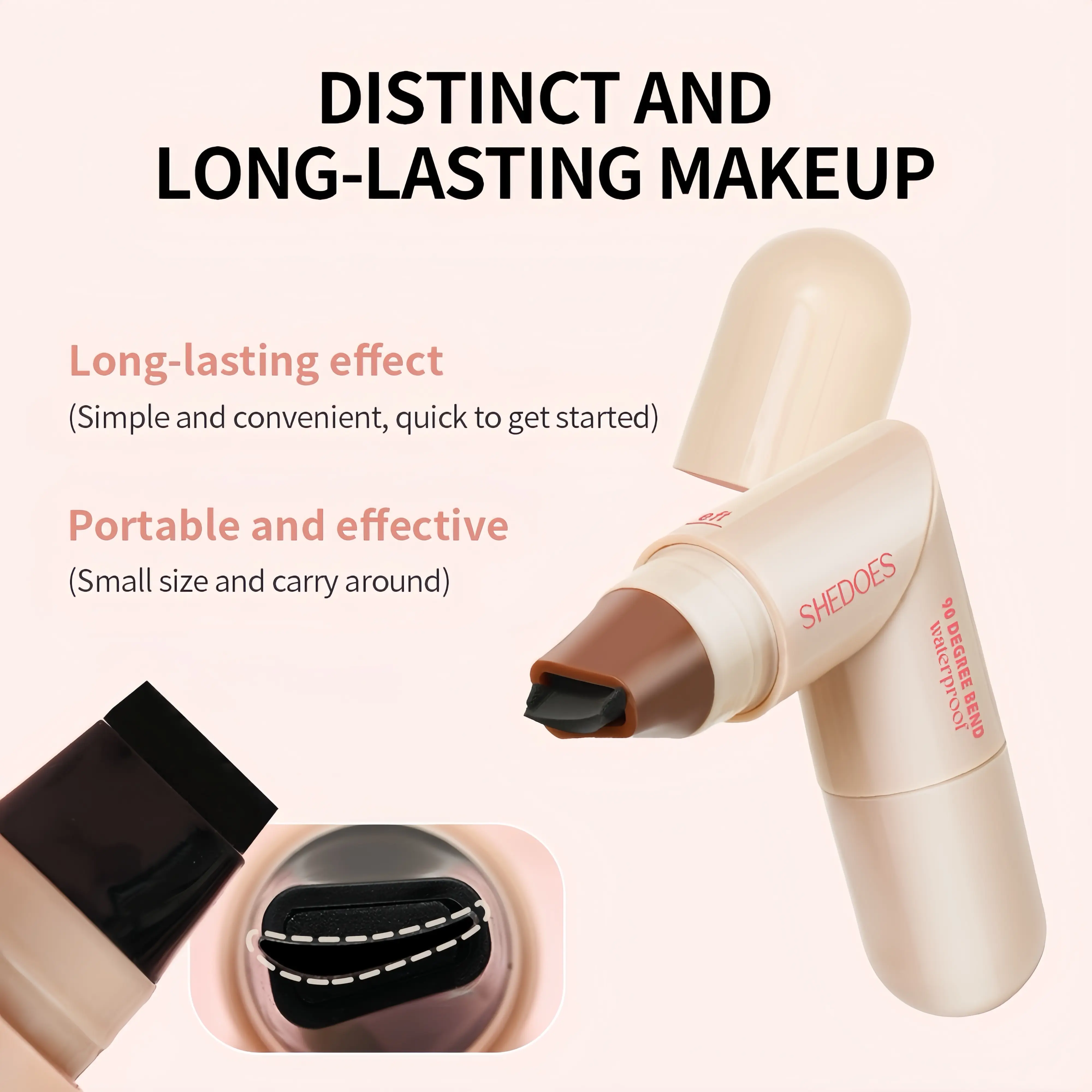 Shedo Dual-Head Cat Eye Eyeliner Stamp Pen - Smooth-Flowing, Quick-Dry, Waterproof, Easy Eye Makeup Tool for Beginners, All-Day Wear Daily Beauty Products, Viral TikTok Gift, Stocking Stuffer