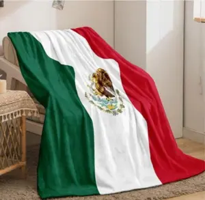 Mexico Throw Size Blanket 60x80 Inches Mexican Flag Design Lightweight Flannel for Home Decor Cozy Comfortable Versatile Use
