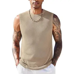 COOFANDY Men's Casual Knit Tank Shirt Sleeveless Muscle Causal Vest Elegant Formal Menswear Breathable Soft