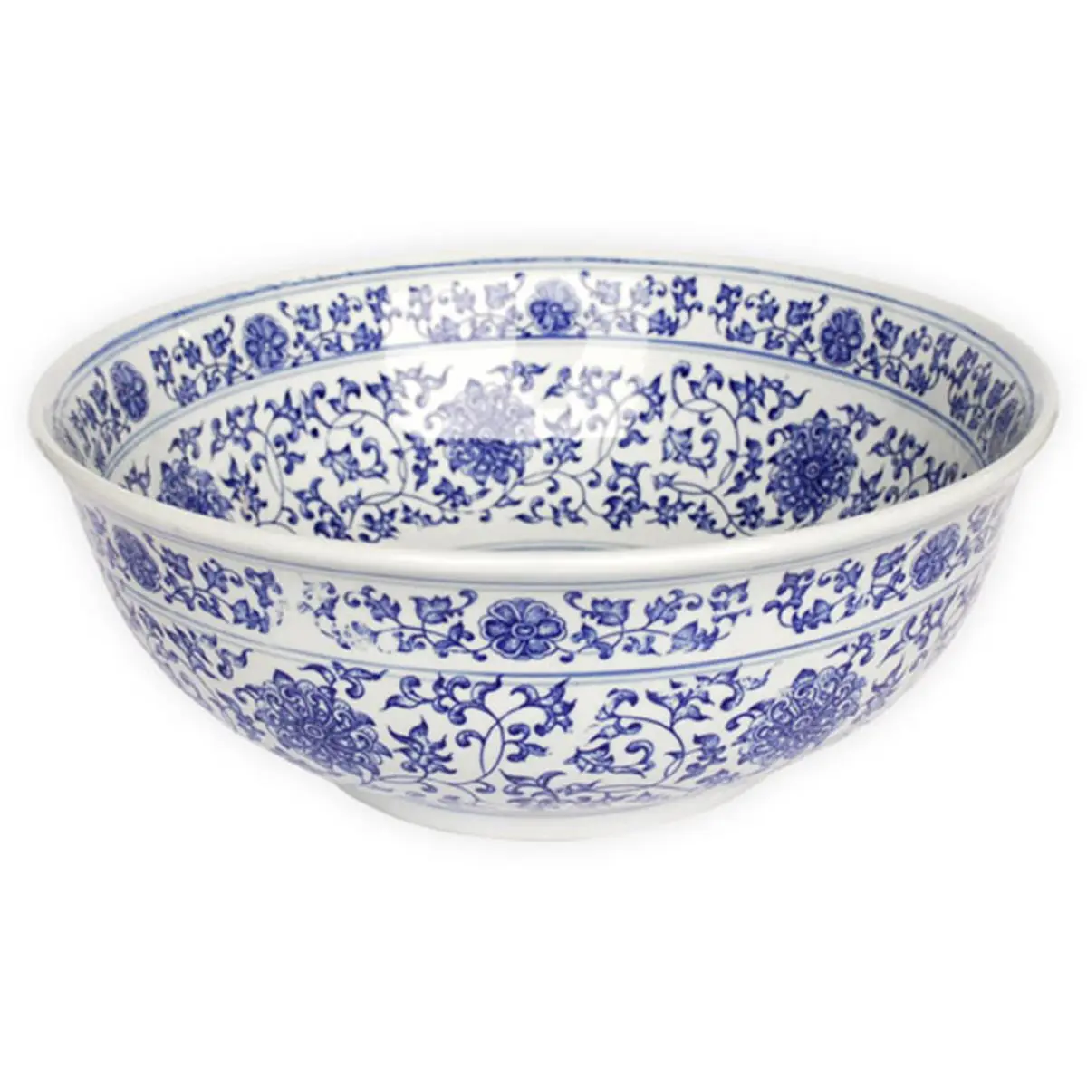 Eden Bath EB-PS01 Porcelain Vessel Sink, Ming Dynasty Decorative Design, Mount-Free, 1.75" Drain, 1-Year Warranty, No Overflow Feature