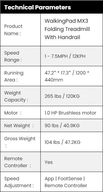 WalkingPad MX3 Folding Treadmill with Adjustable Handrail for Home Gym | 7.4MPH