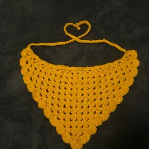 Crocheted Hair Bandana - Adjustable Straps, Triangular Crocheted Design, Perfect for Stylish Hair Accessories