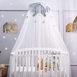 Canopy for  Bed with Stars,  Canopy with Dome, Elegant Net Hanging Fairy Girl Bed Canopy Princess Room Decoration Reading Nook Corner Curtain Fits Full , ,  Play Castle Tent