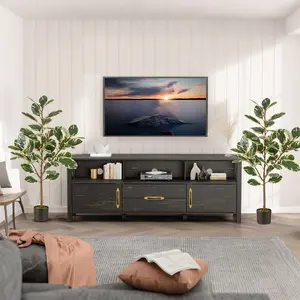 COSTWAY - 2 Pack 4.3 Feet Tall Artificial Bird of Paradise Plant Fake Banana Leaf-Green