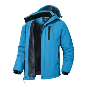 GOPUNE Men's Ski Snow Jacket Waterproof Winter Insulated Fleece Hooded Outdoor Mountain Coat with Water Resistant Zipper