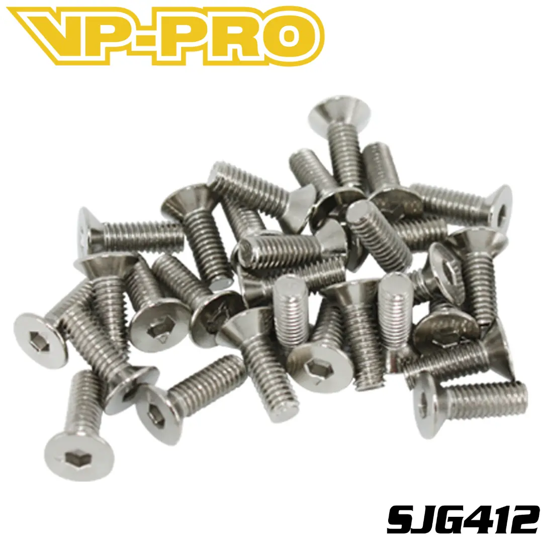 VP-PRO SJG412 Flat Headed Screws 4x12mm BLACK STEEL (30)