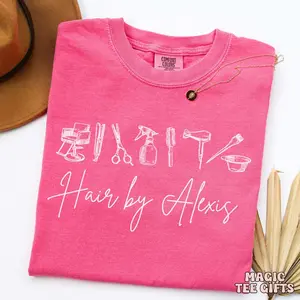 Hairstylist shirt, Hairdresser , Cosmetologist gift, Custom  Hair Salon Branding