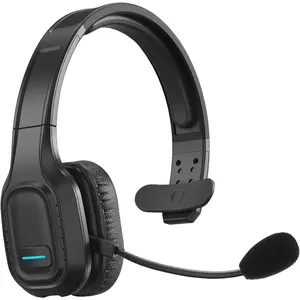 Bluetooth Headset for Truck Drivers, Single Ear Wireless Headphone with Noise Cancelling Mic, Mute Button, Hands-Free Calling, 60H Battery Life for Call Center, Office & Mobile Phone