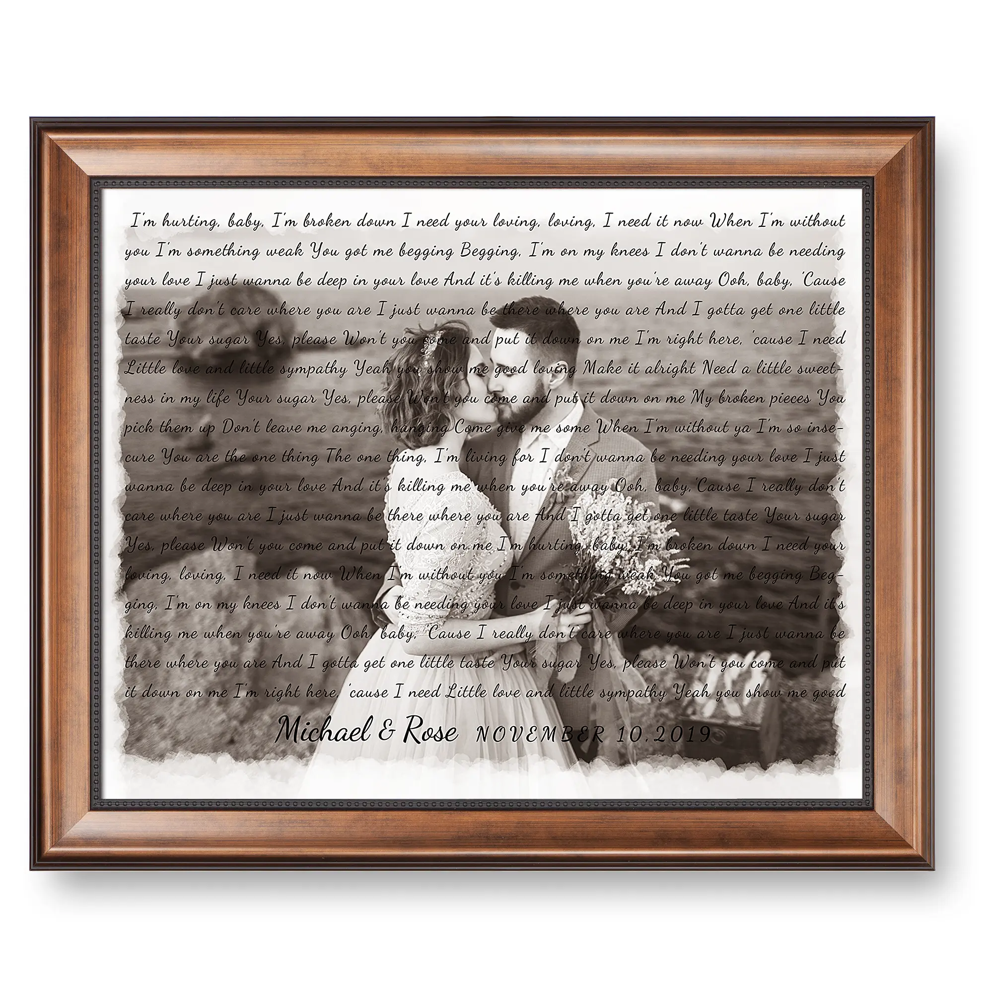 Personalized Music Lyrics Song Framed Art Prints Music Artist Date Upload Photo on Prints Anniversary for Her,Wedding,Birthday,Engagement,Wall Decor