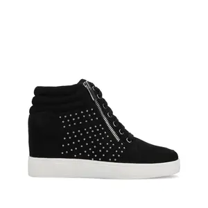 CLARITY HIGH TOP WEDGE SNEAKER - Black Stud