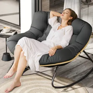 Rocking chair, Large Wrap Around Seat Design EGG Chair with Thickened Alloy Steel Frame Ergonomic Reclining Chair for Comfortable Use,Summervibes