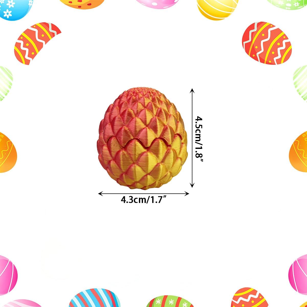 6 PCS Mini 3D Printed Dragon Eggs with Toys Inside – Prefilled Easter Eggs for Kids, Boys & Girls, Easter Basket Stuffers, Gifts & Party Favors