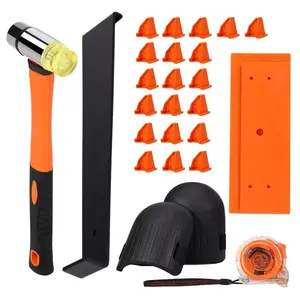 26 Count Floor Installation Kit, Laminate  Flooring Tools with Rubber Mallet, Flooring Knee Pads, Heavy Duty Pull Bar, Solid Tapping Block,5-Meter Tape Measure and 20 Count Spacers