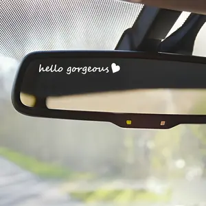 4x Hello Gorgeous Rearview Mirror Decal,Car Decal For Women,Rear View Mirror Sticker,Car Window Decal,Vanity Mirror Decal,Affirmation Sticker,Water Bottle Sticker,Car Mirror Sticker,Tumblers Sticker