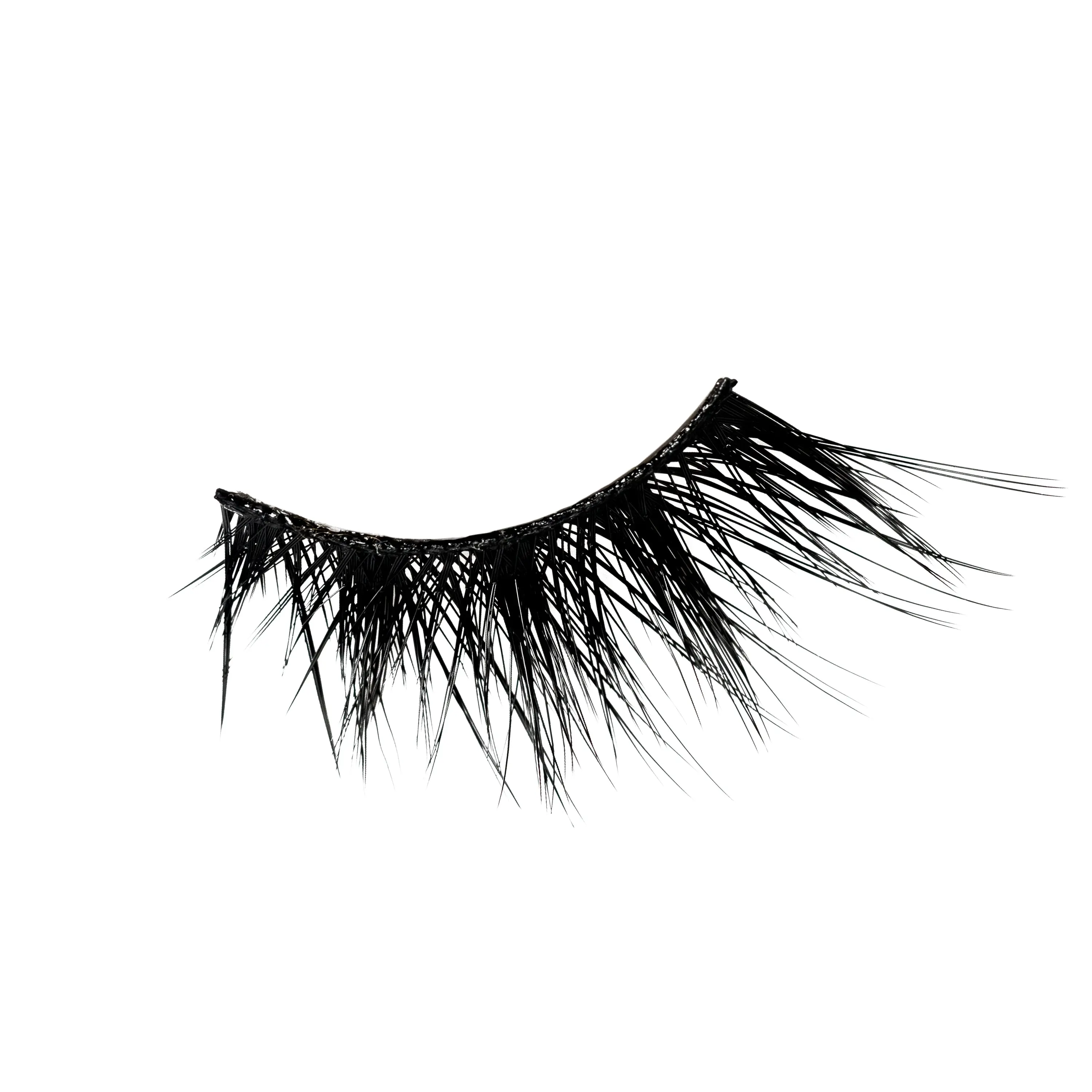 House of Lashes Midnight Demi Half Eyelashes, Fox Eye Makeup 4D Wispy Eyelash Extension Look featuring a comfortable band and voluminous fibers for a Mascara look