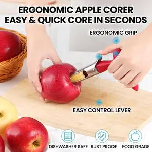 2pcs apple Corer, Stainless Steel Kitchen Gadget Tool Fruit Seeder Core Remover Fruit Vegetable Tools Apple Pear Corer Easy Twist Fruits Tools Core Seed Remover