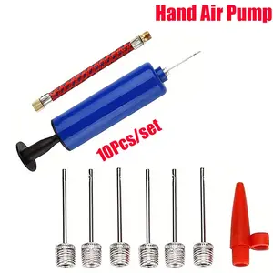 Ball Pump Set with Needle and Adapter, 10pcs/set Hand Air Pump with Needle, Ball Pump for Football Basketball Volleyball Ball