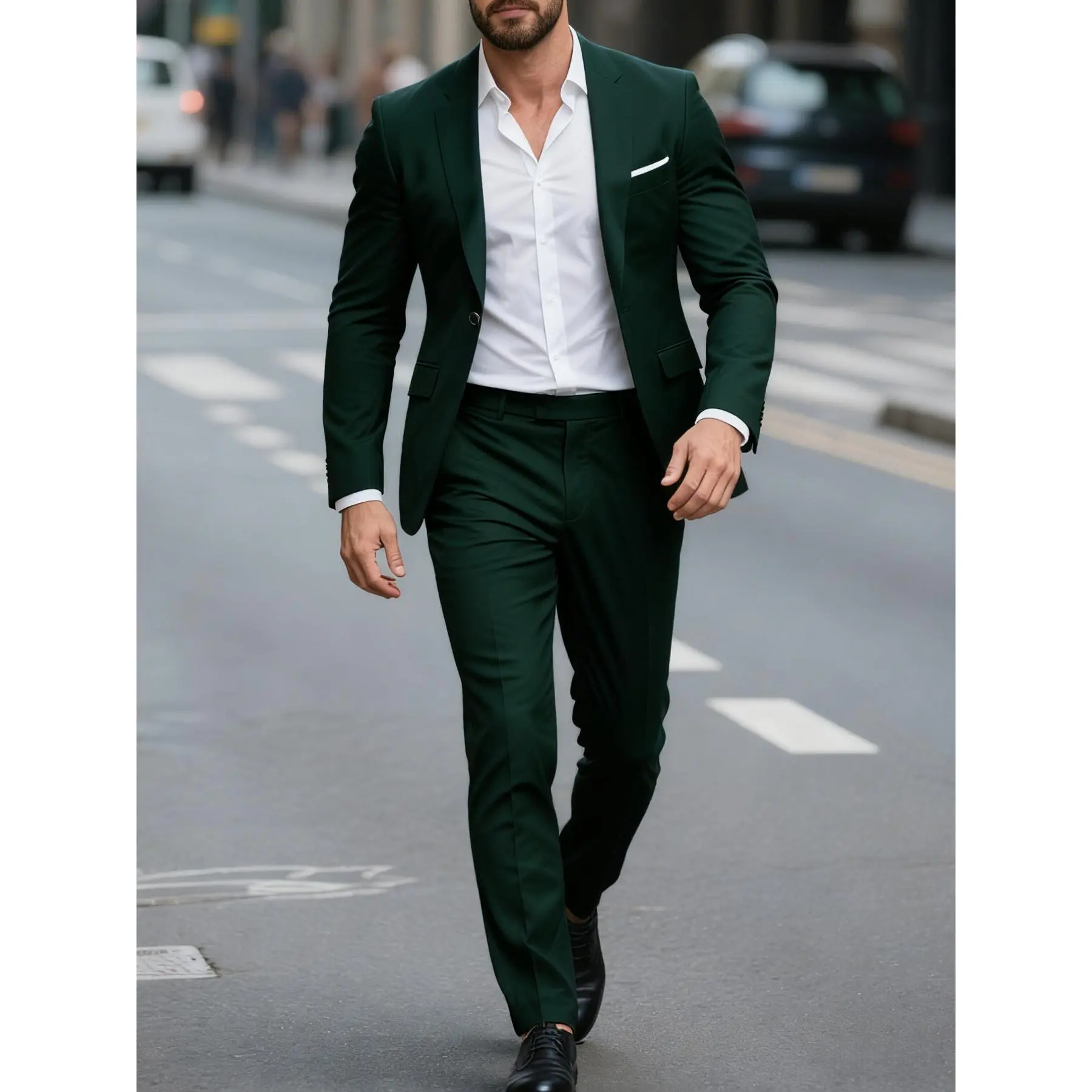 Men'S 2pcs Suit Set, Blazer + Trousers, Stylish and High-Quality, Suitable for Weddings, Parties or Formal Events pant combination wrinkle-resistant fabric corporate event formal party business casual outfits suits work christmas party outfits