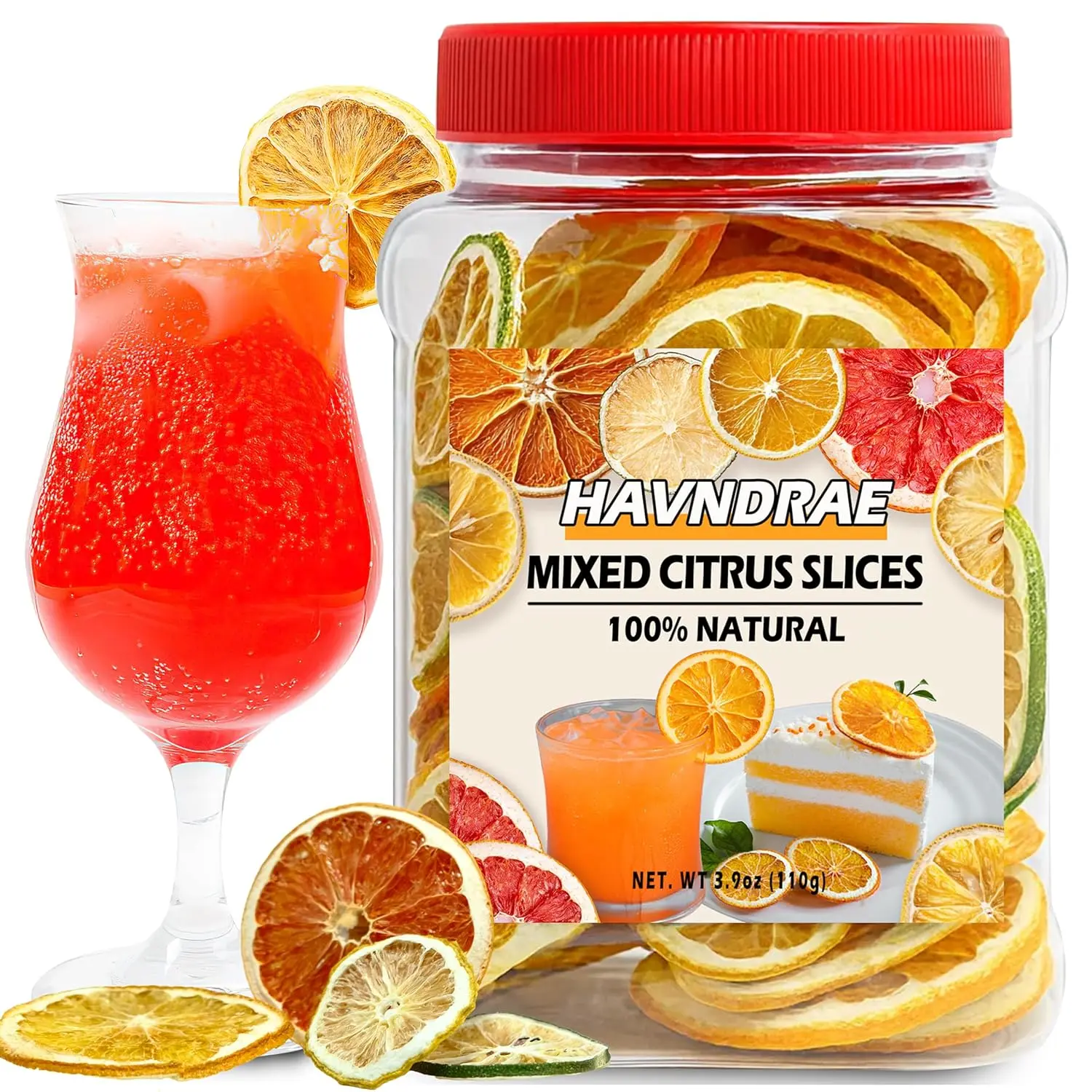 SEAYOFA  Mixed Dried Citrus Slices  Dehydrated Orange Slices – 4 Varieties of Dehydrated For Cocktail Garnishing, Wreaths, Tea & Cakes