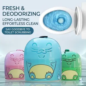 3PCS Toilet Bowl Cleaner Bottle, Cute Dinosaur-Shaped Bathroom Toilet Tank Cleaner with Ocean, Jasmine, and Peach Scent