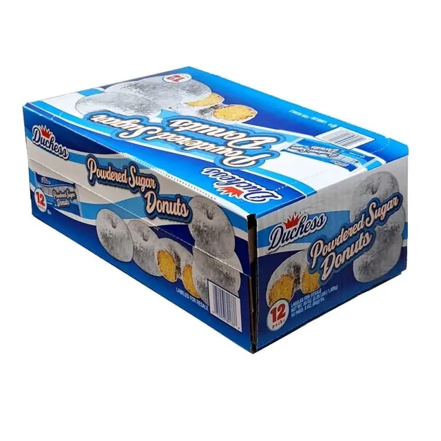 Duchess Mini Powdered Sugar Donuts, 3 oz Packs (12 Count), Soft Sweet Snack Treats